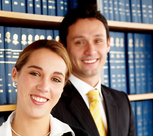 business woman with her partner in an office smiling-4